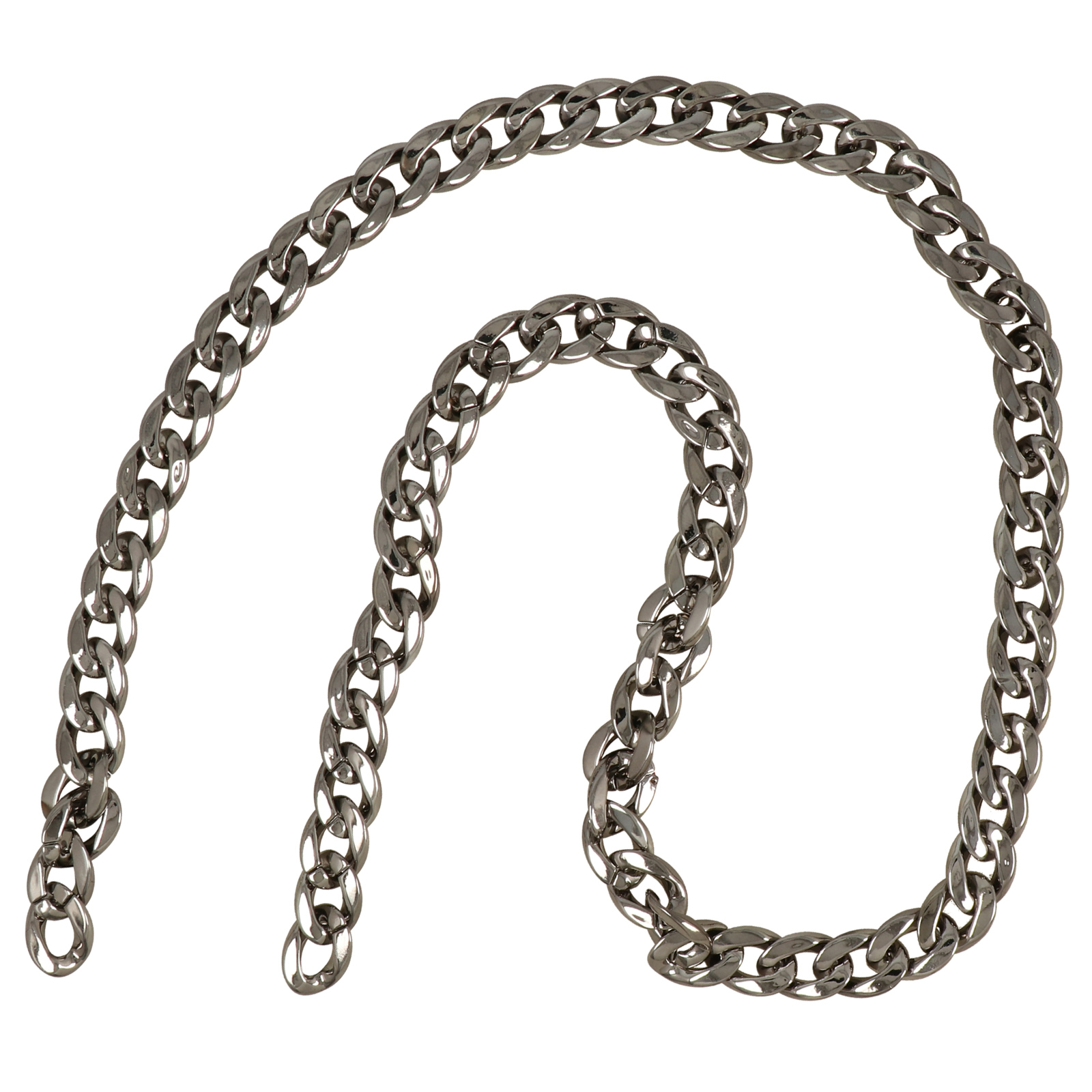 bag chain ccb plastic gunmetal groumette diamond cut link 23x17mm - 1mt | 1pc
