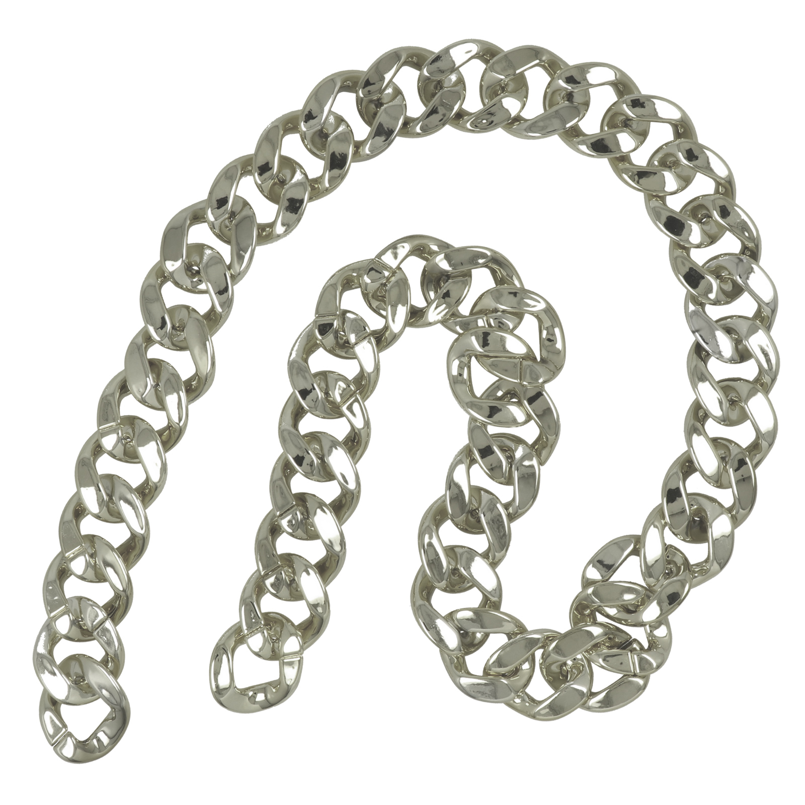 taschenkette ccb acryl silver groumette diamond cut link 40x34mm - 1mt | 1st