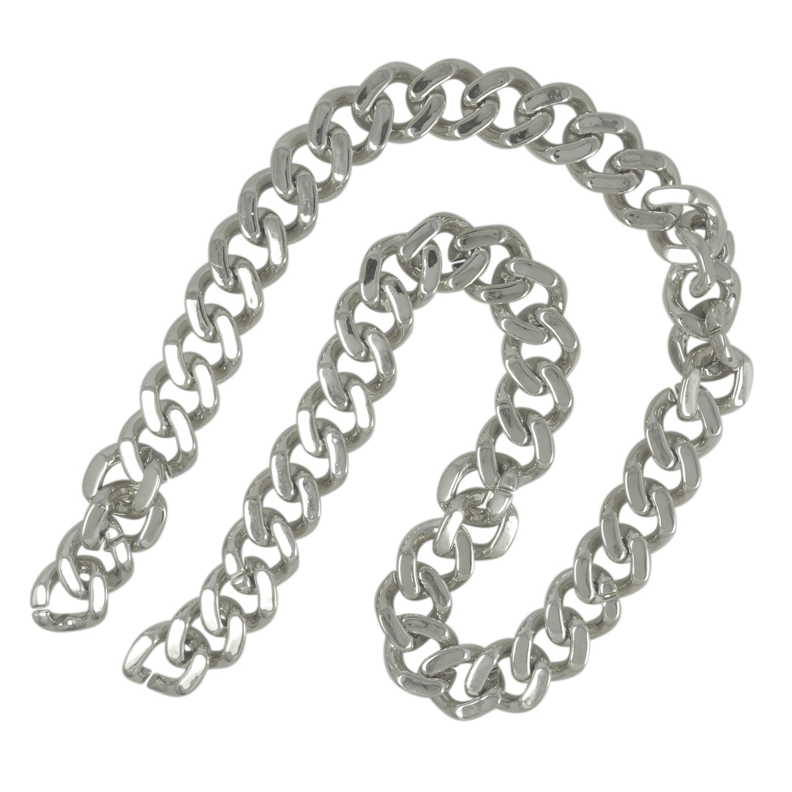 taschenkette ccb acryl silver groumette diamond cut link 32x28mm - 1mt | 1st