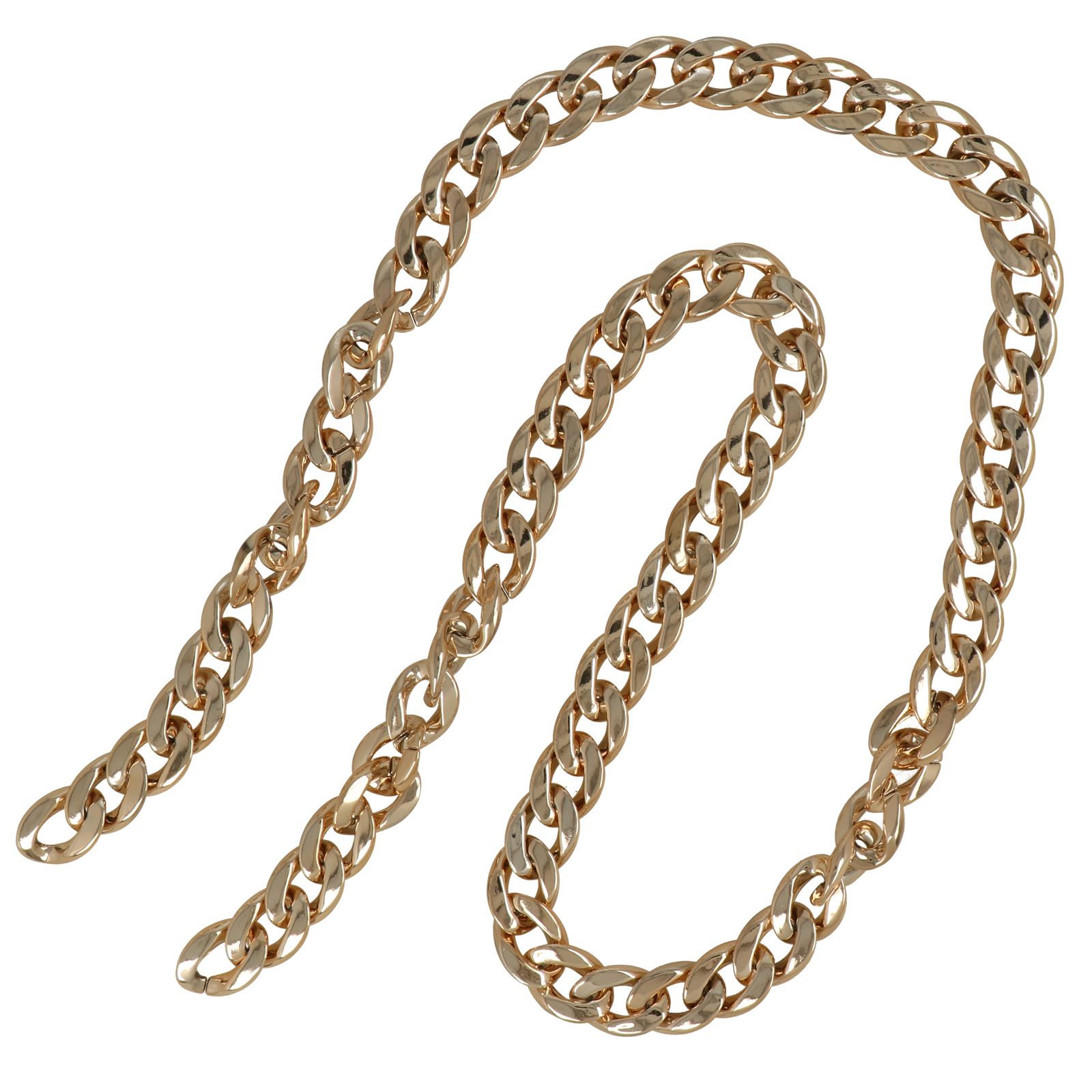 bag chain ccb plastic light gold groumette diamond cut link 23x17mm - 1mt | 1pc