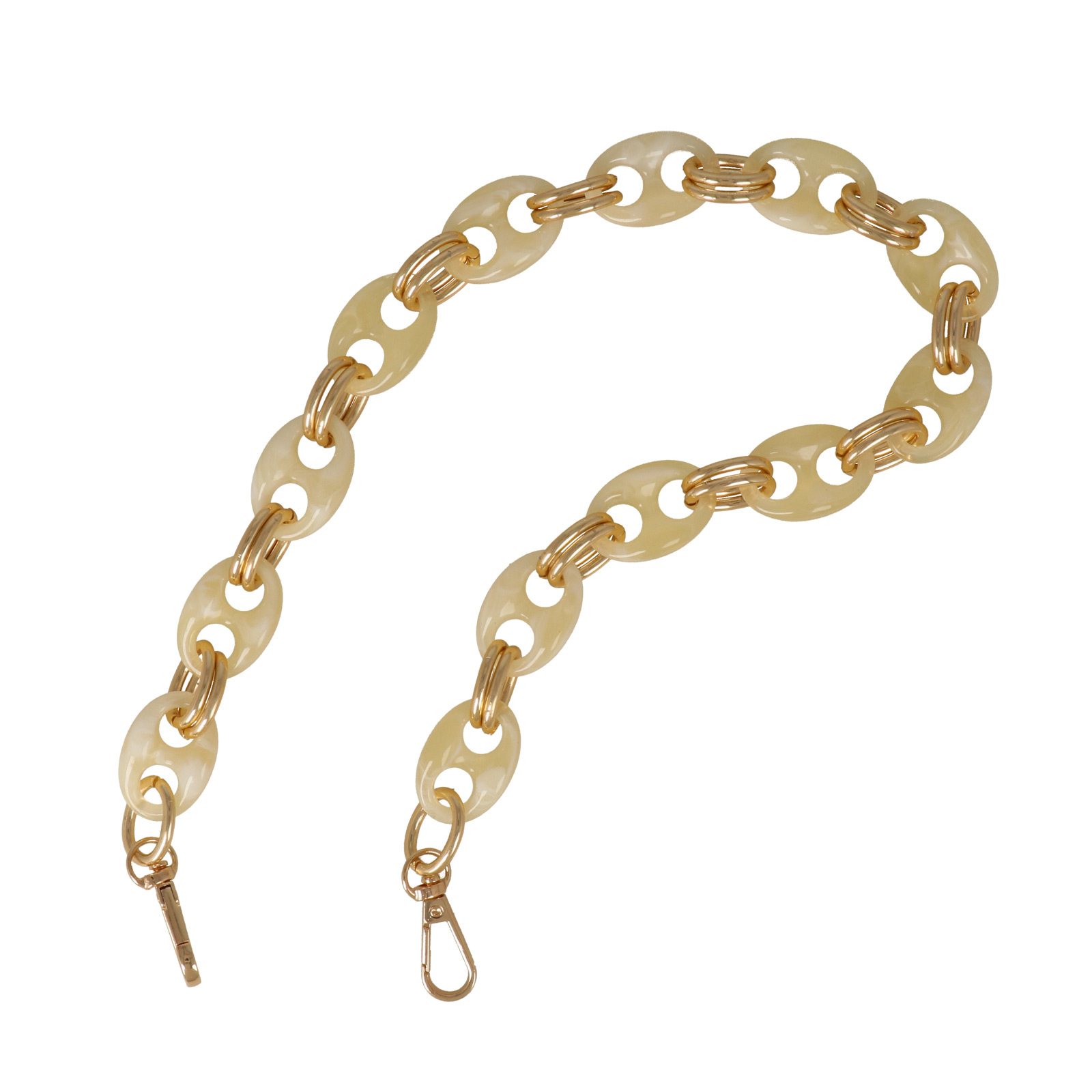bag chain gold silver and champagne acrylic link 32x22mm - 60cm | 1pc