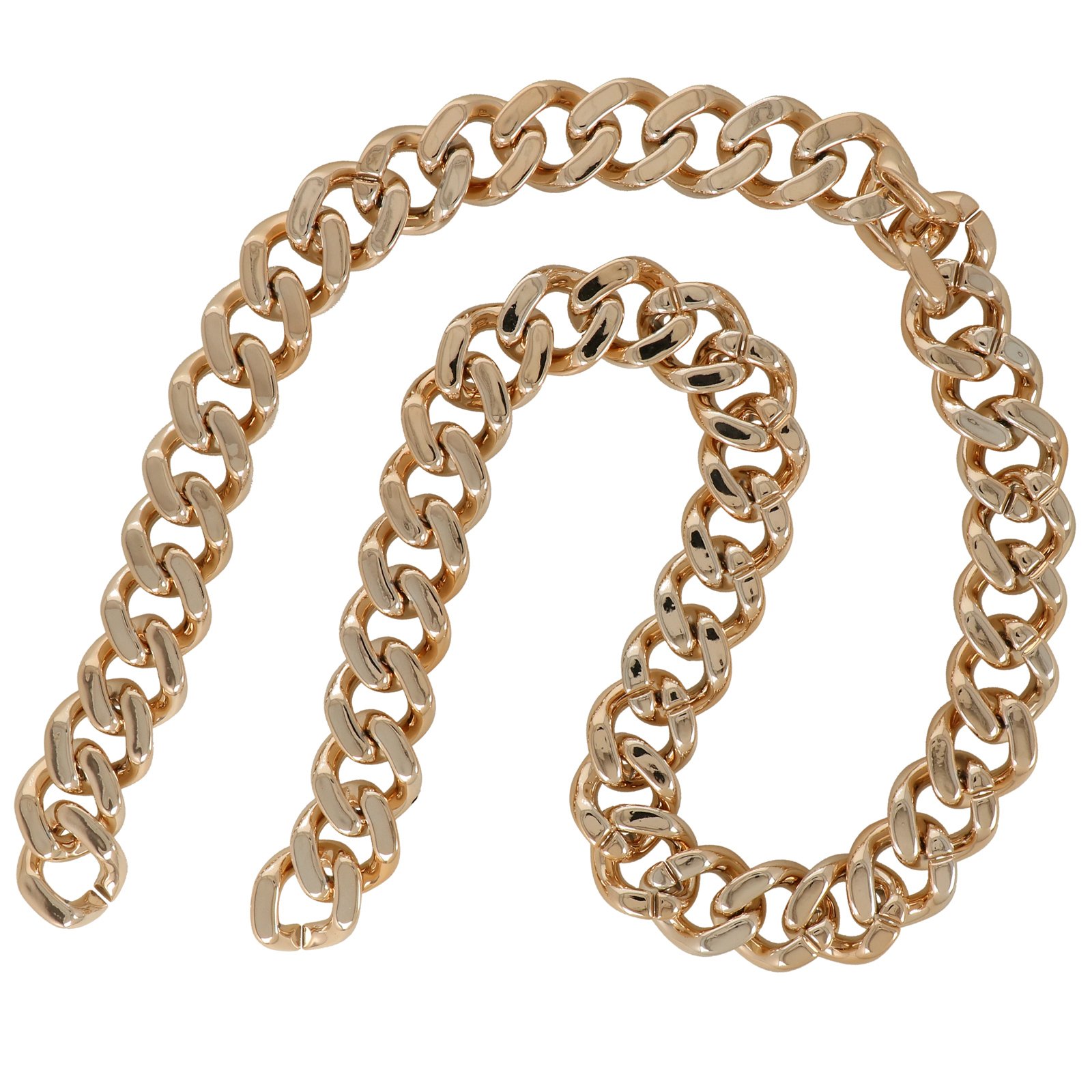 bag chain ccb plastic light gold groumette diamond cut link 32x28mm - 1mt | 1pc