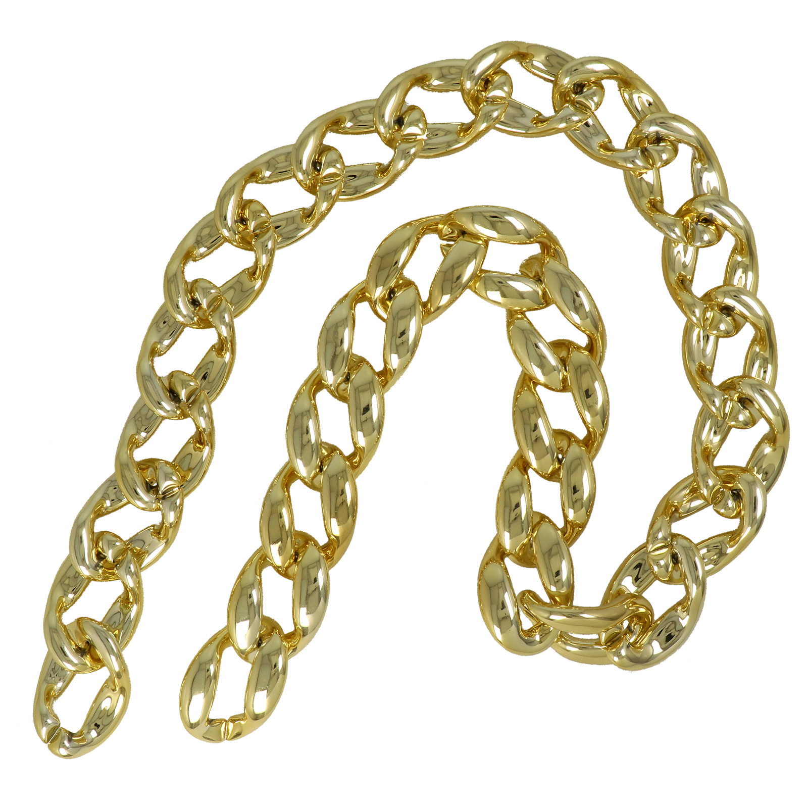 bag chain ccb plastic gold groumette link 52x36mm - 1mt | 1pc