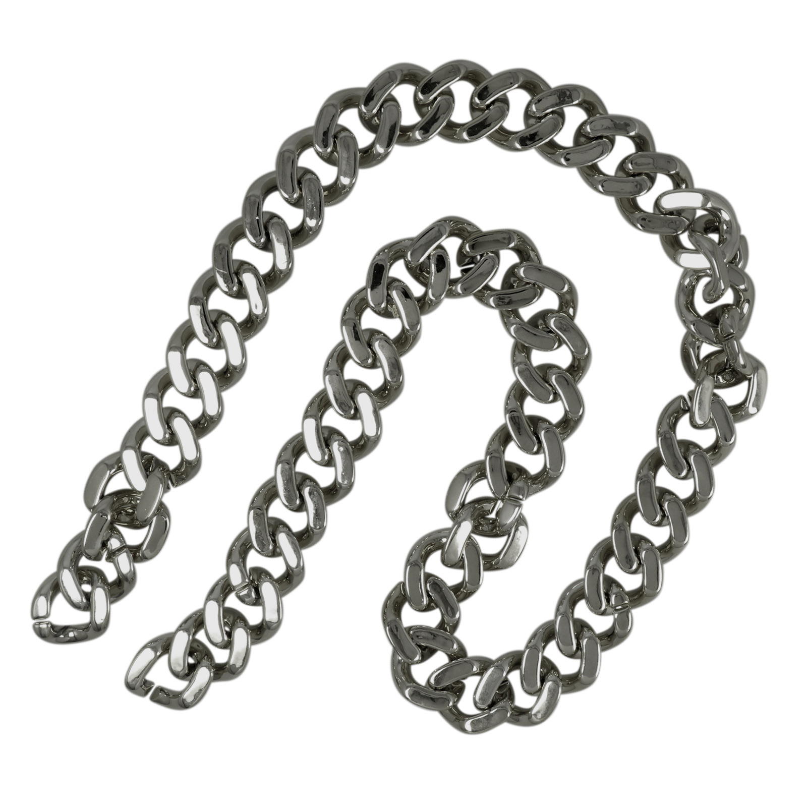 bag chain ccb plastic gunmetal groumette diamond cut link 32x28mm - 1mt | 1pc