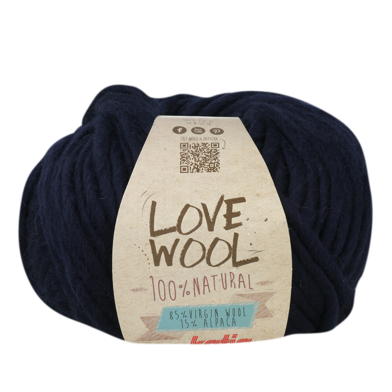 katia love wool - navy (121) - 100gr (50mt) | 1st