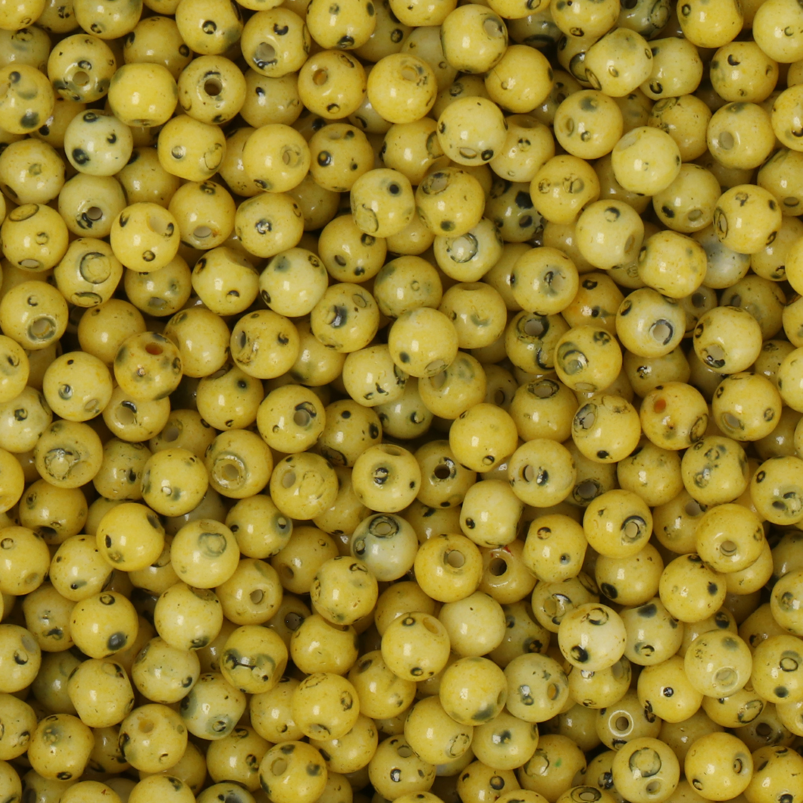 frizzy glass bead - picasso yellow - smooth round 3mm (450pc aprox.) | 30gr