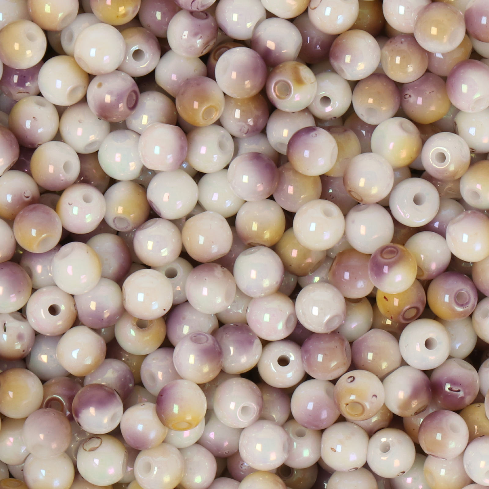 frizzy glasperlen - bubblegum cappuccino - glatt runde 4mm (ca. 270 stück) | 30gr
