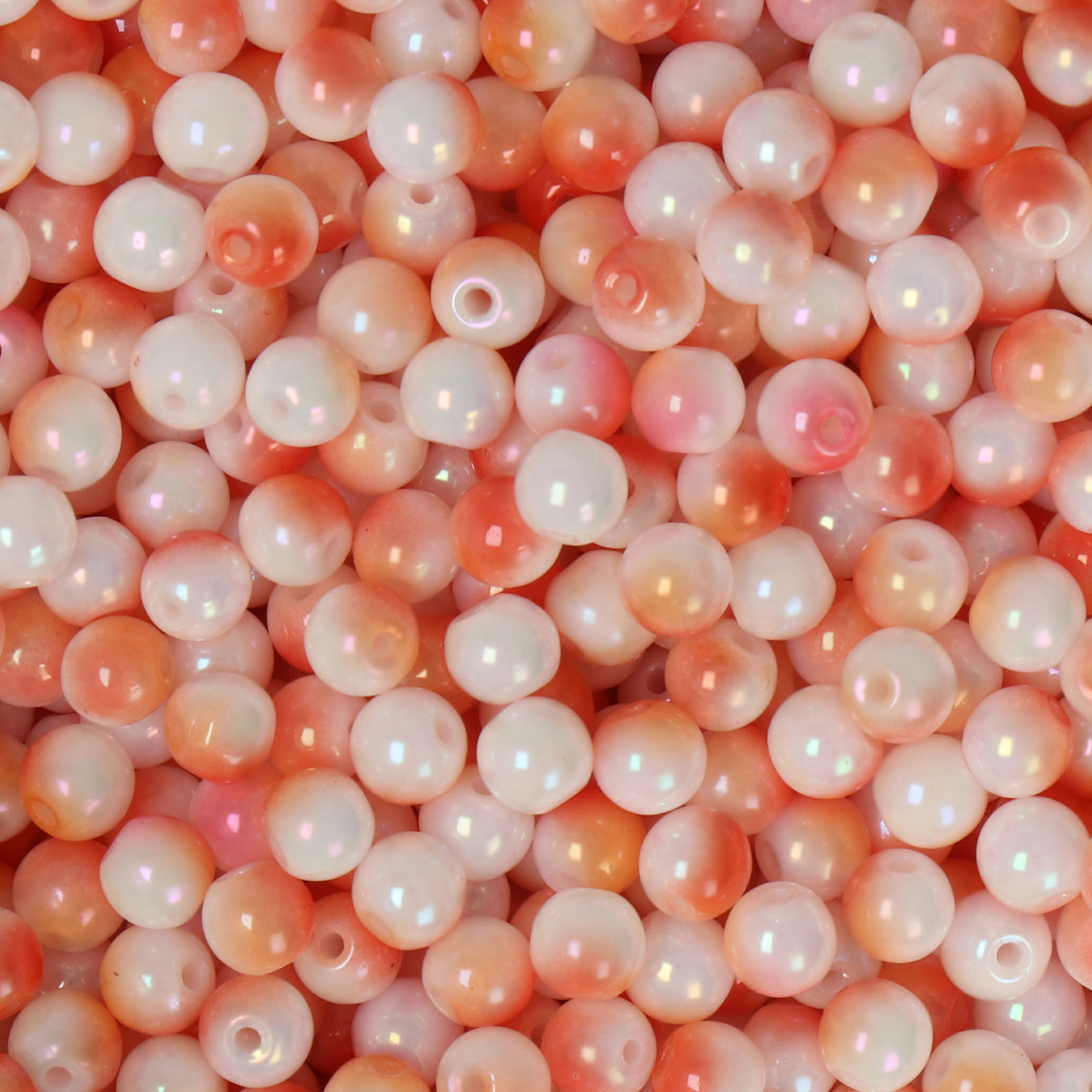 frizzy glasperlen - bubblegum orange - glatt runde 4mm (ca. 270 stück) | 30gr