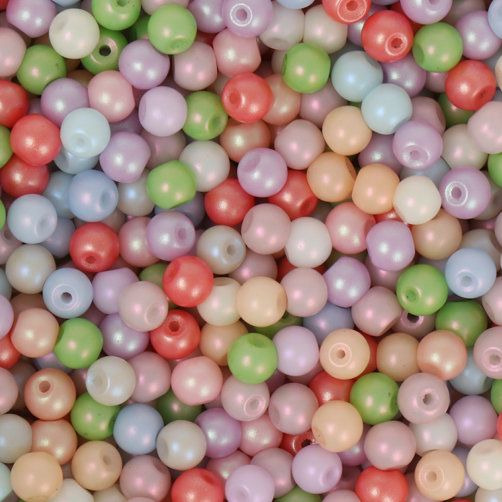 frizzy glasperlen - soft pastel mix color - glatt runde 4mm (ca. 270 stück) | 30gr