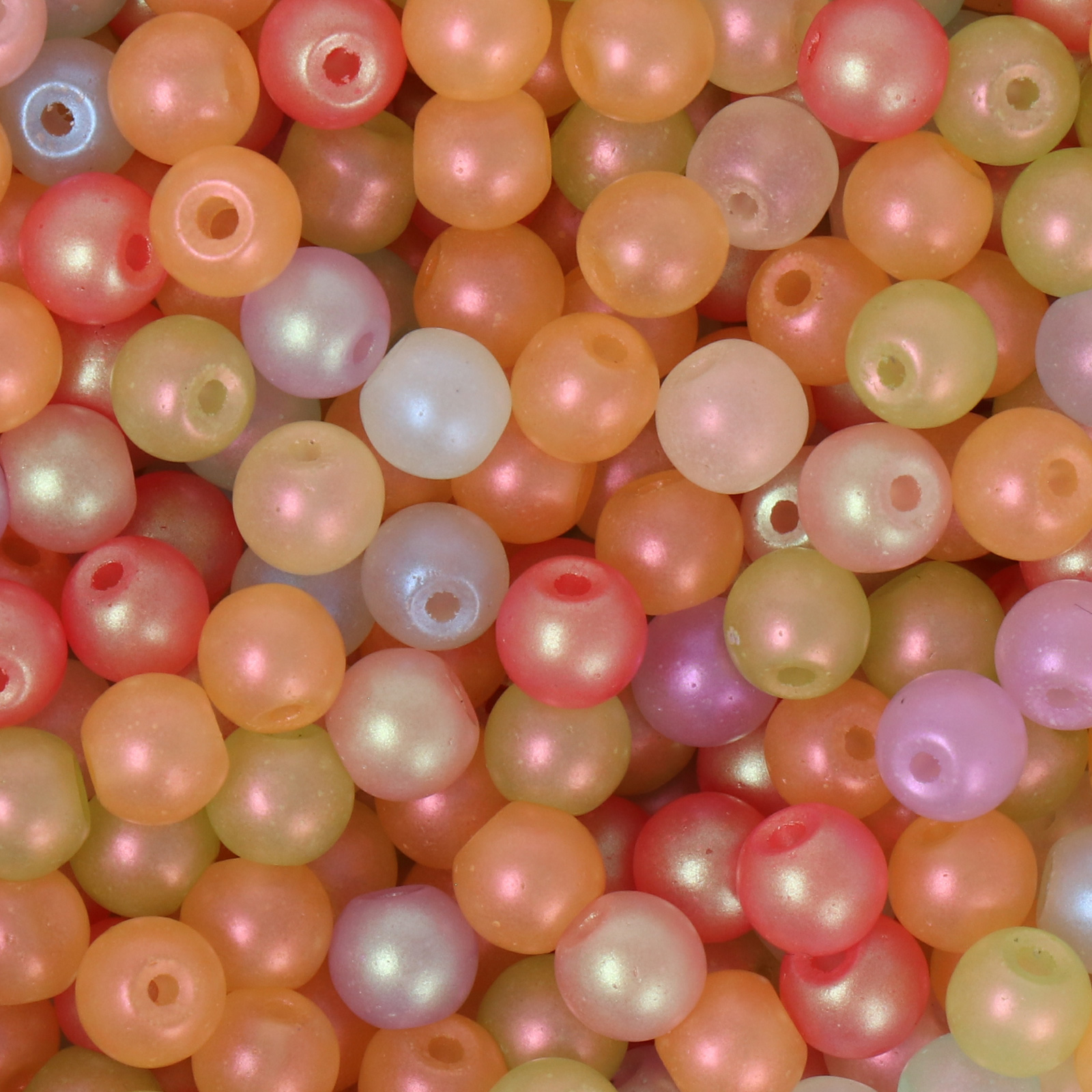 frizzy glasperlen - pink shine satin mix color - glatt runde 6mm (ca. 170 stück) | 30gr