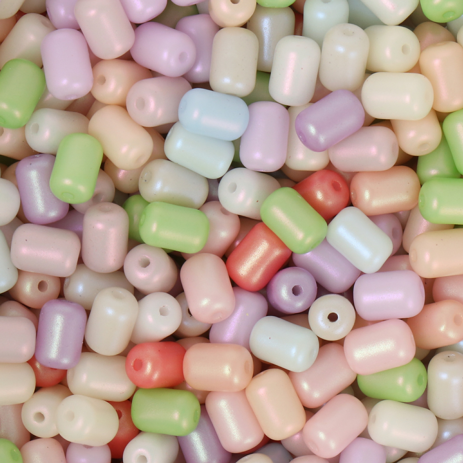 frizzy glasperlen - pastel soft mix color - glatt rohr 6x4mm (ca. 160 stück) | 30gr