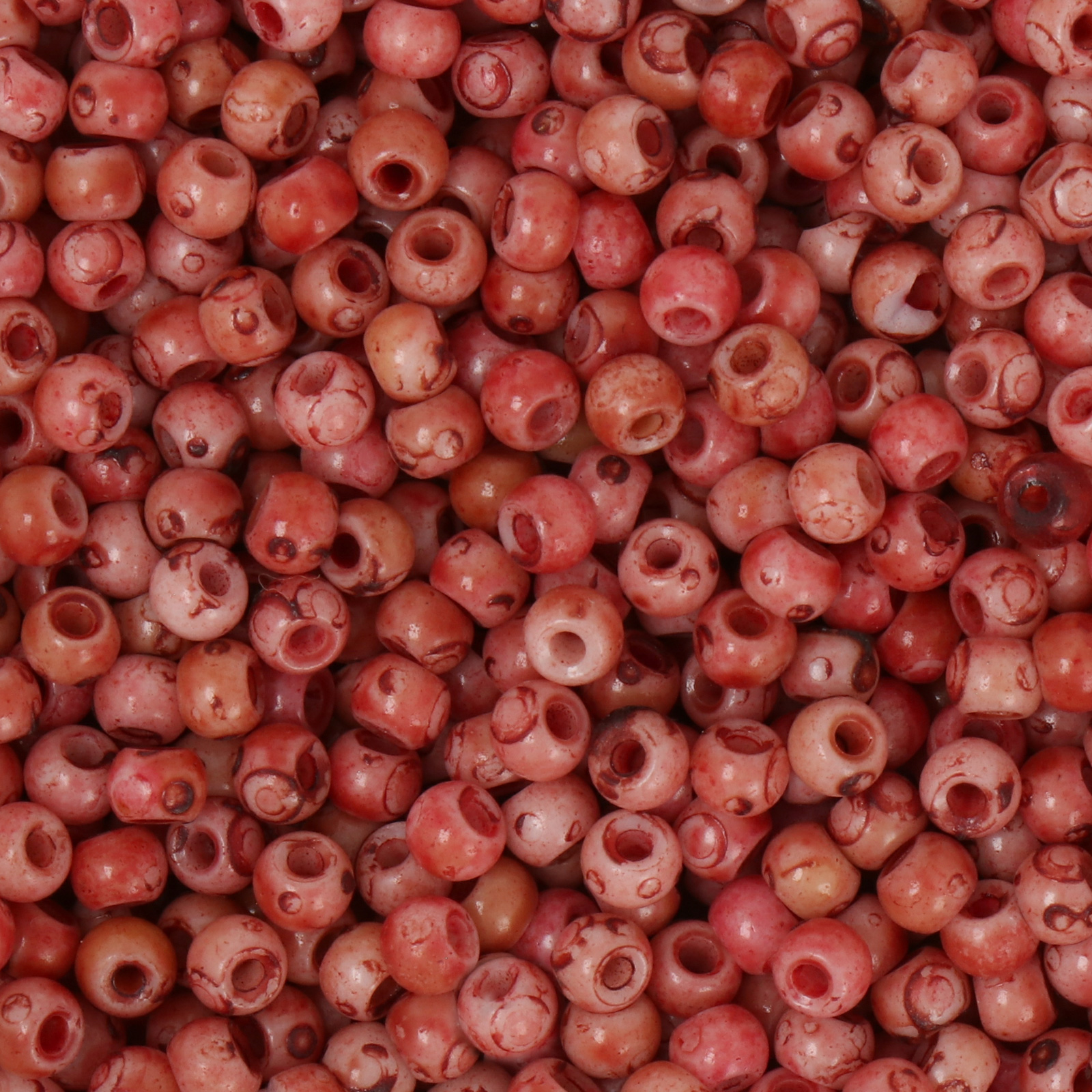 frizzy glass bead - picasso red - smooth roundelle 4x3mm (500pc aprox.) | 30gr