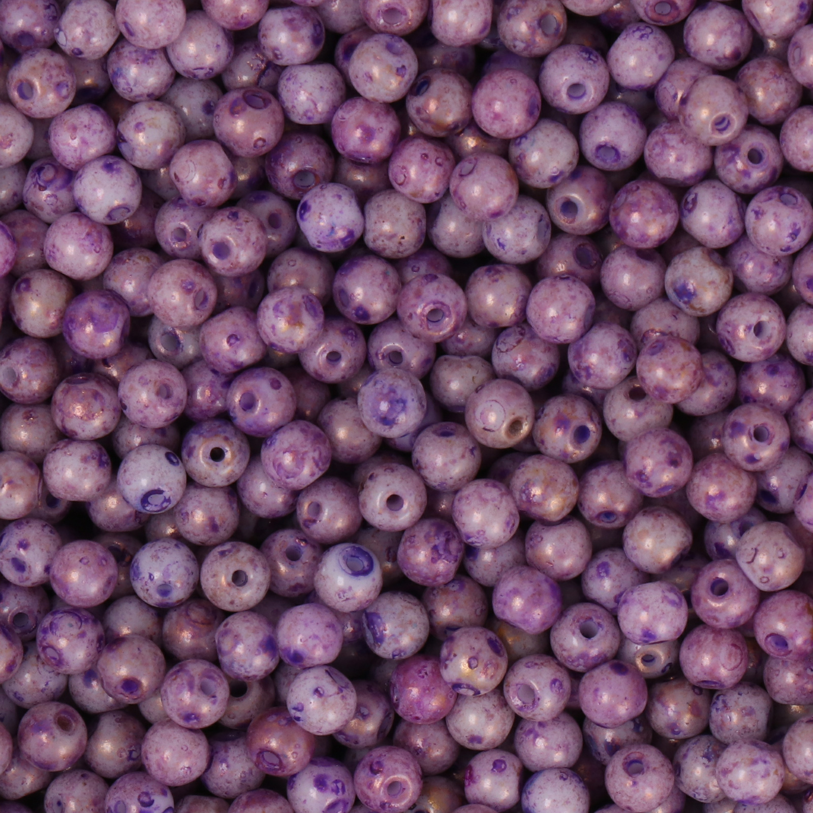 frizzy glass bead - picasso violet - smooth round 3mm (450pc aprox.) | 30gr