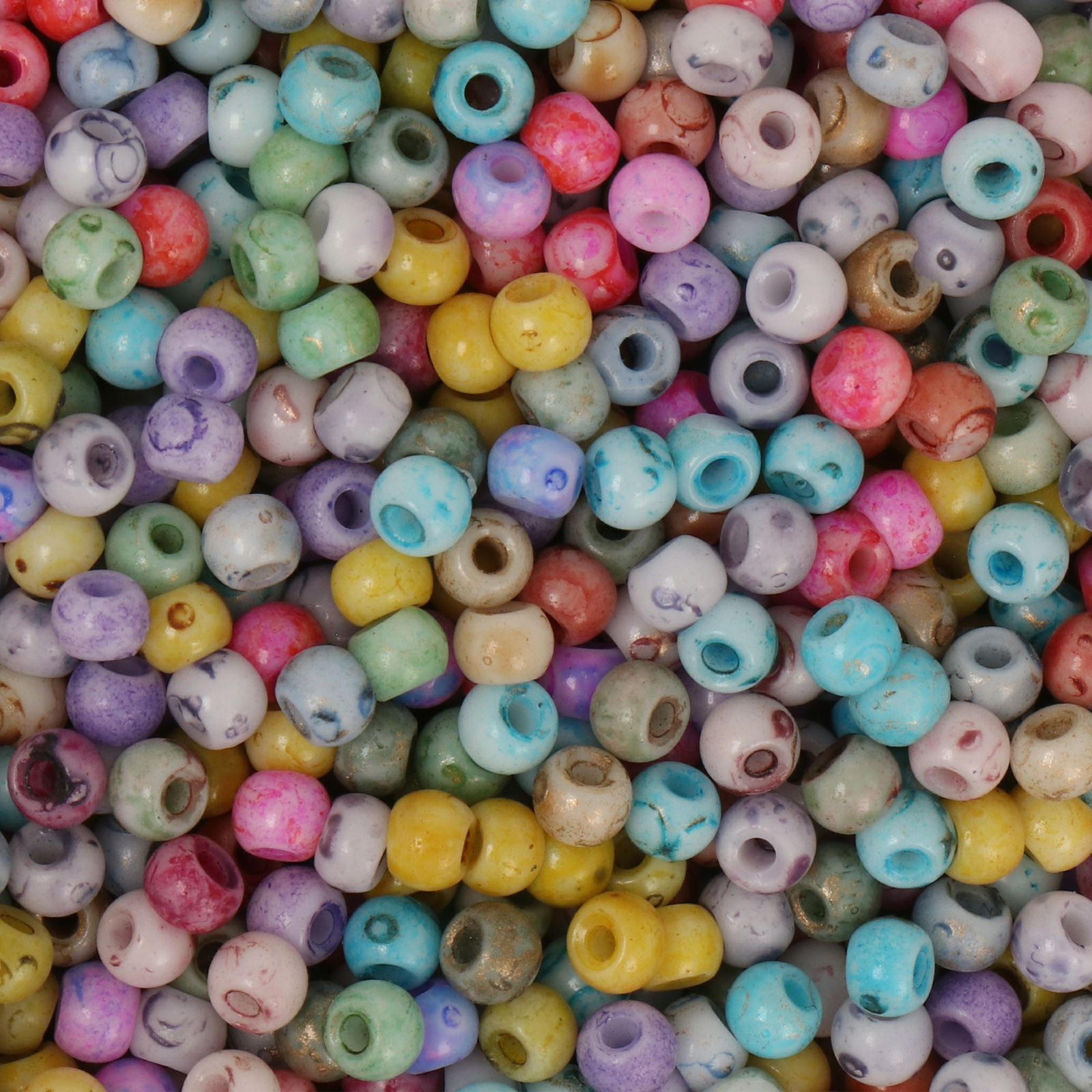 frizzy glass bead - picasso mix color - smooth roundelle 4x3mm (500pc aprox.) | 30gr
