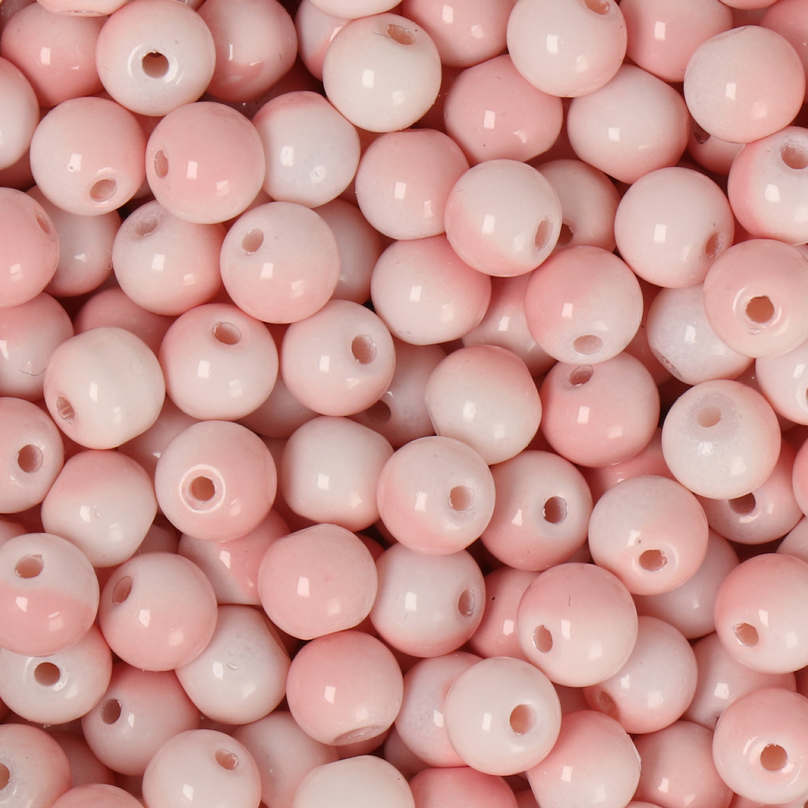 frizzy glasperlen - bubblegum rosa - glatt runde 6mm (ca. 100 stück) | 30gr