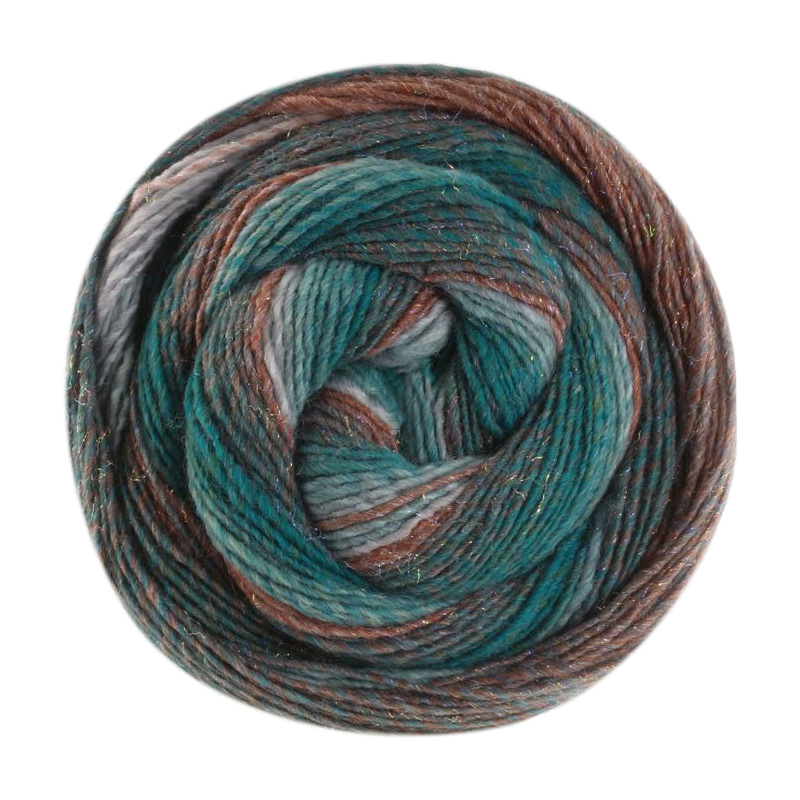 gomitolo gala lana grossa - chestnut/teal/green/green gray/light gray (4036) - 200gr (700mt) | 1pc