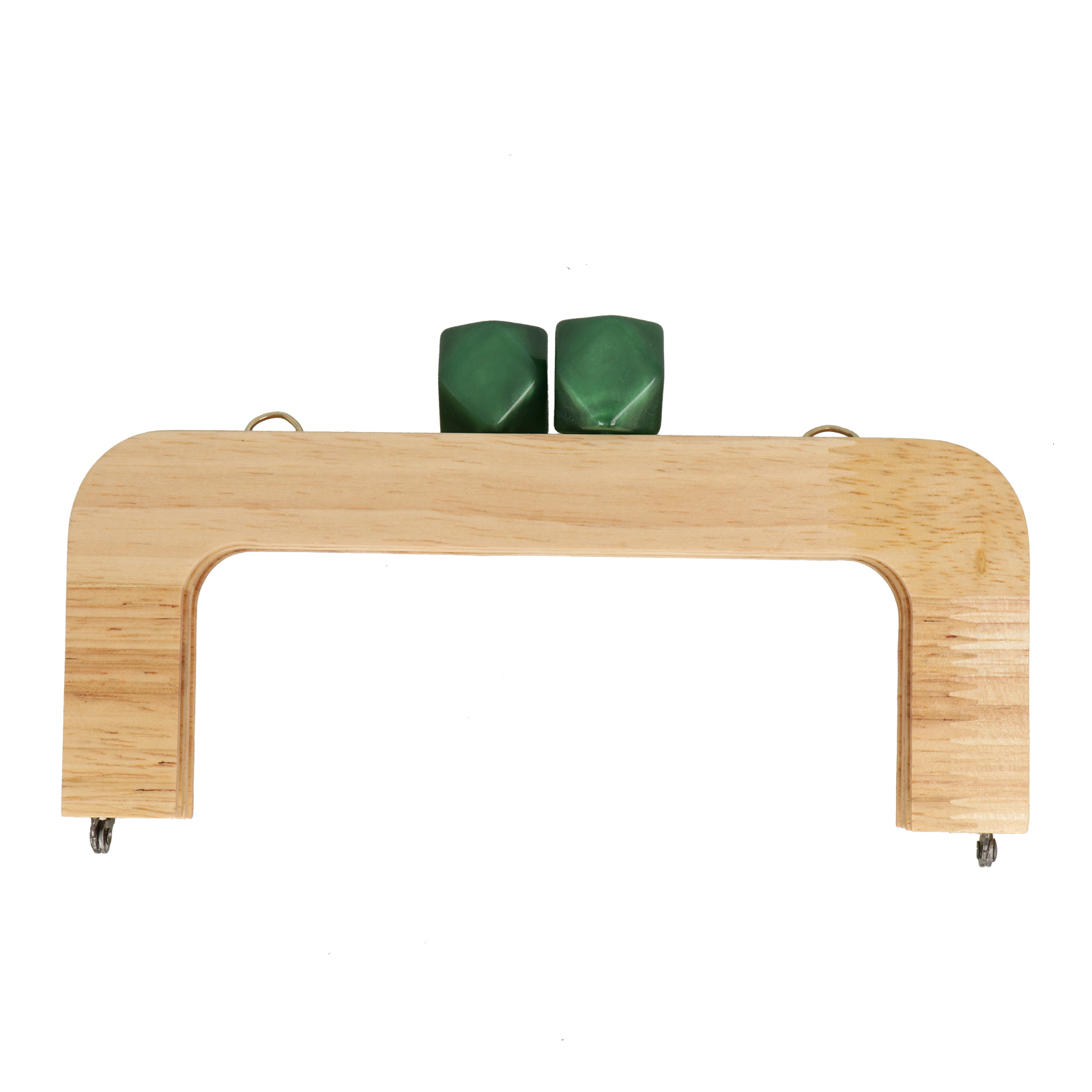 wood clic clac bag fastening 20x8cm shine emerald | 1pc