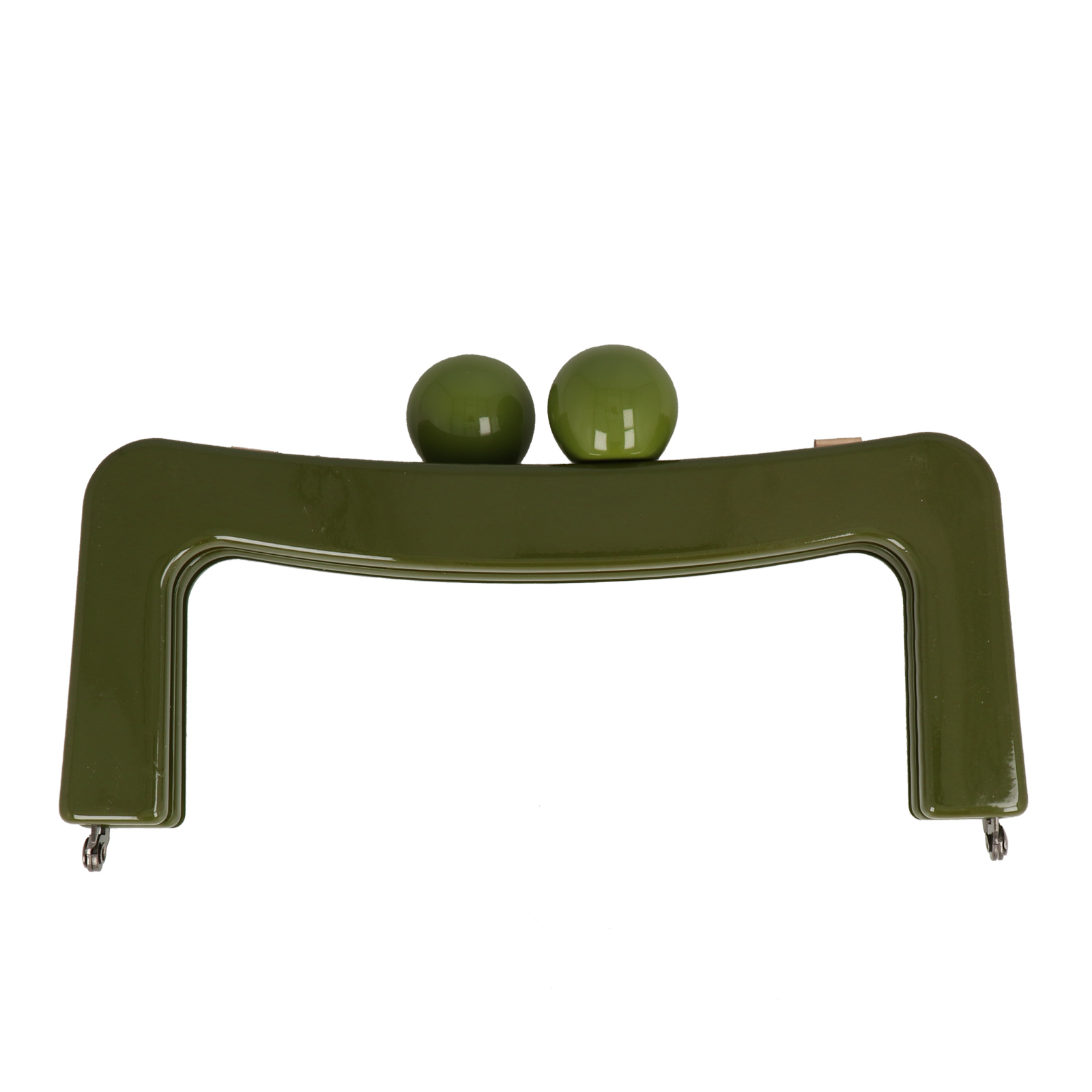 olive acrylic clic clac bag fastening 18x7cm | 1pc