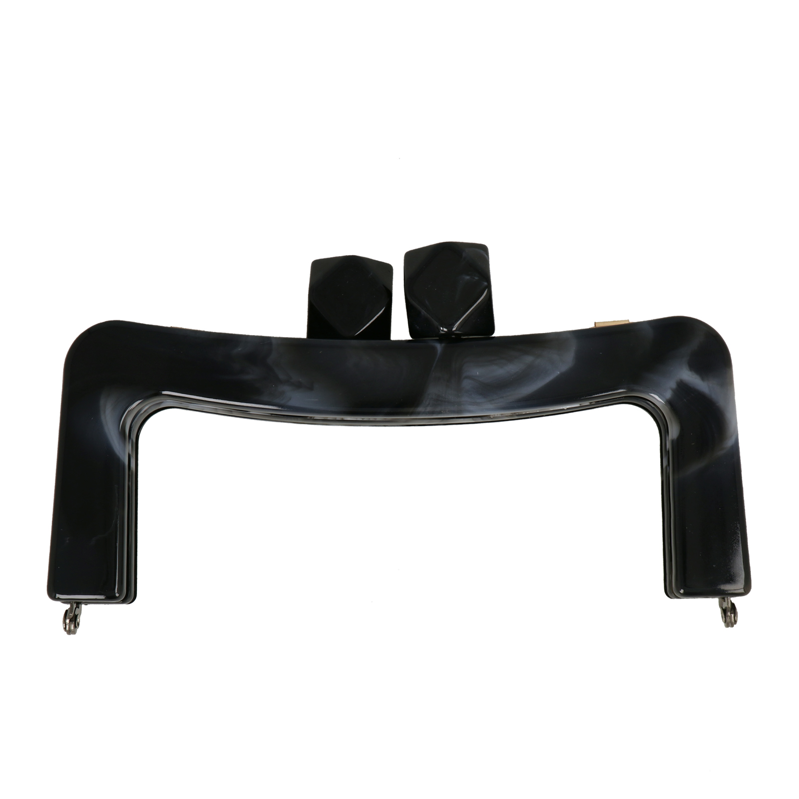 marbled black acrylic clic clac bag fastening 18x7cm | 1pc