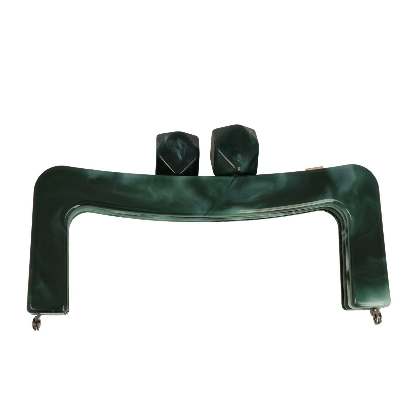 marbled green acrylic clic clac bag fastening 18x7cm | 1pc