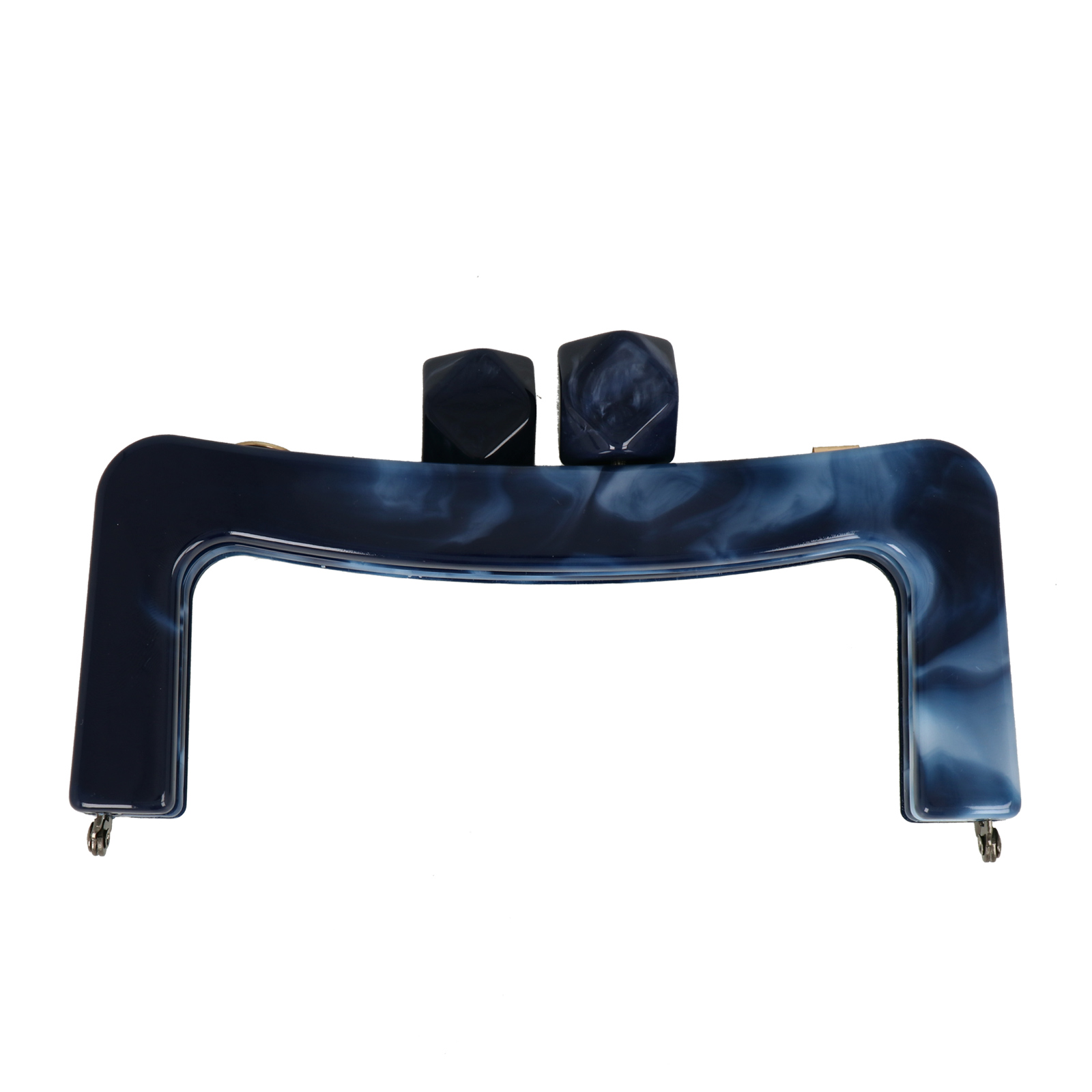 marbled blue acrylic clic clac bag fastening 18x7cm | 1pc
