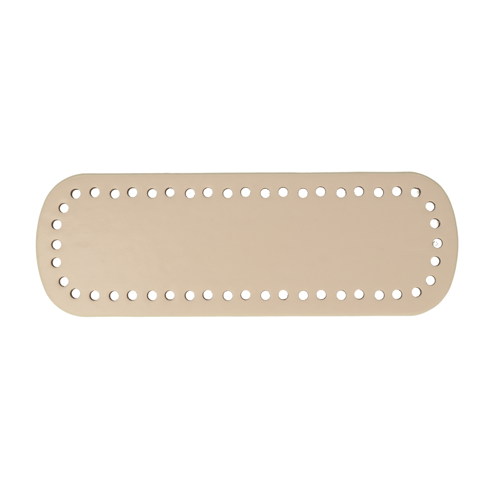 ivory pu leather bottom bag oval 24x8cm | 1pc