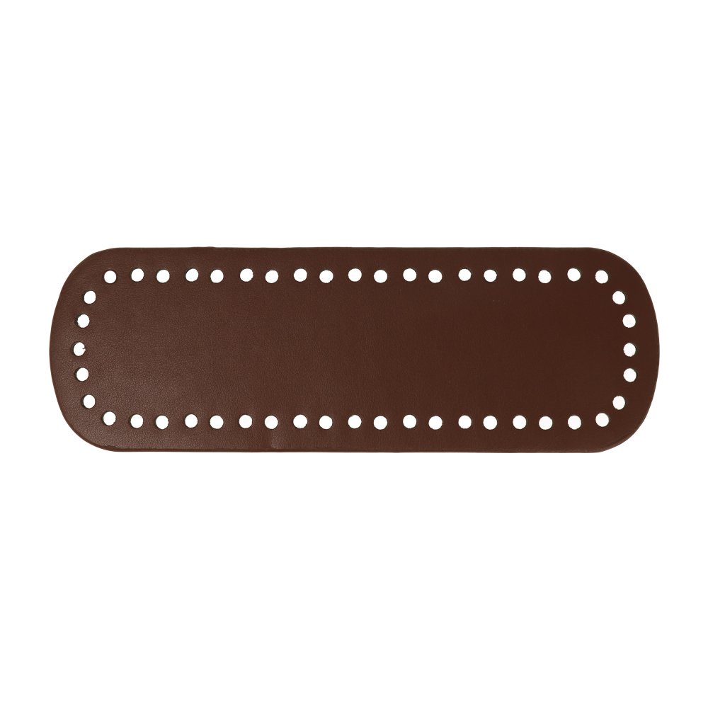 brown pu leather bottom bag oval 24x8cm | 1pc