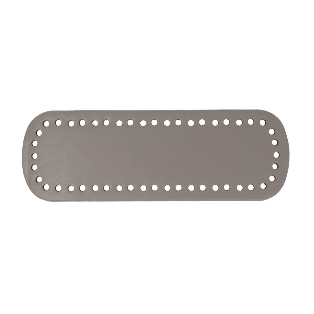gray pu leather bottom bag oval 24x8cm | 1pc