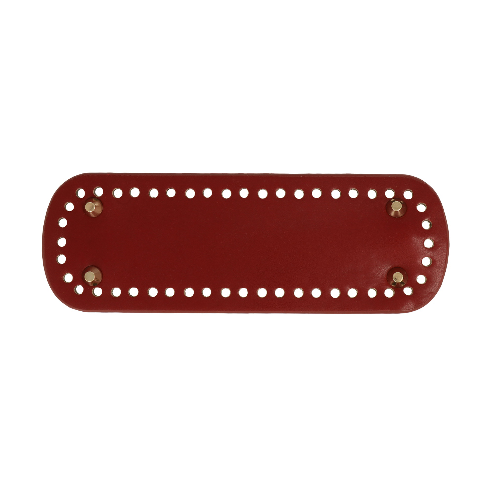 bordeaux pu leather bottom bag oval 24x8cm with gold bag feet | 1pc