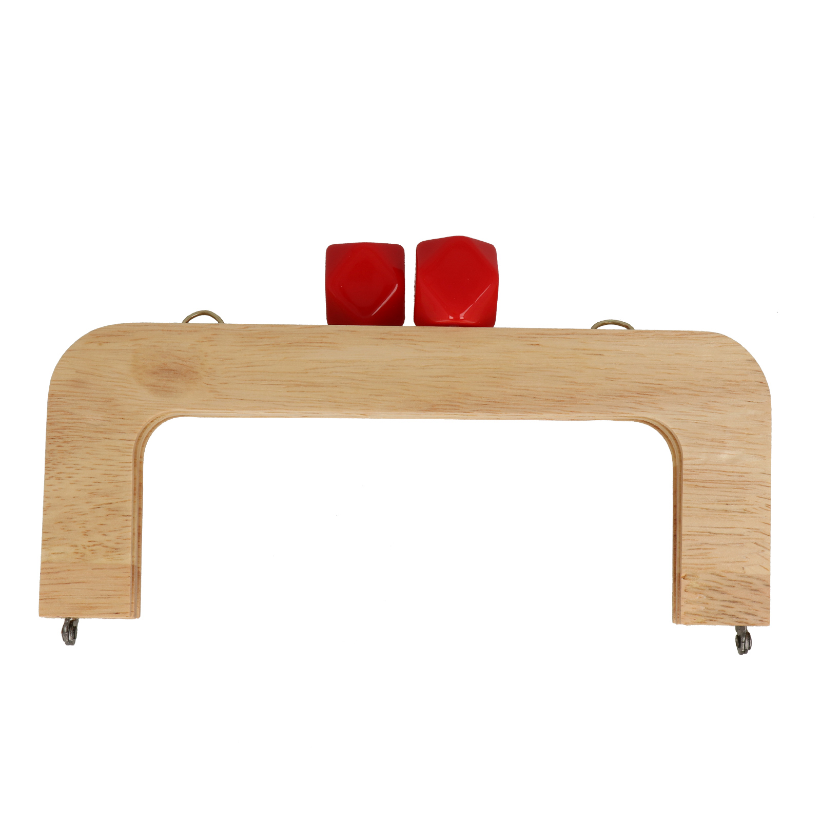 wood clic clac bag fastening 20x8cm red | 1pc