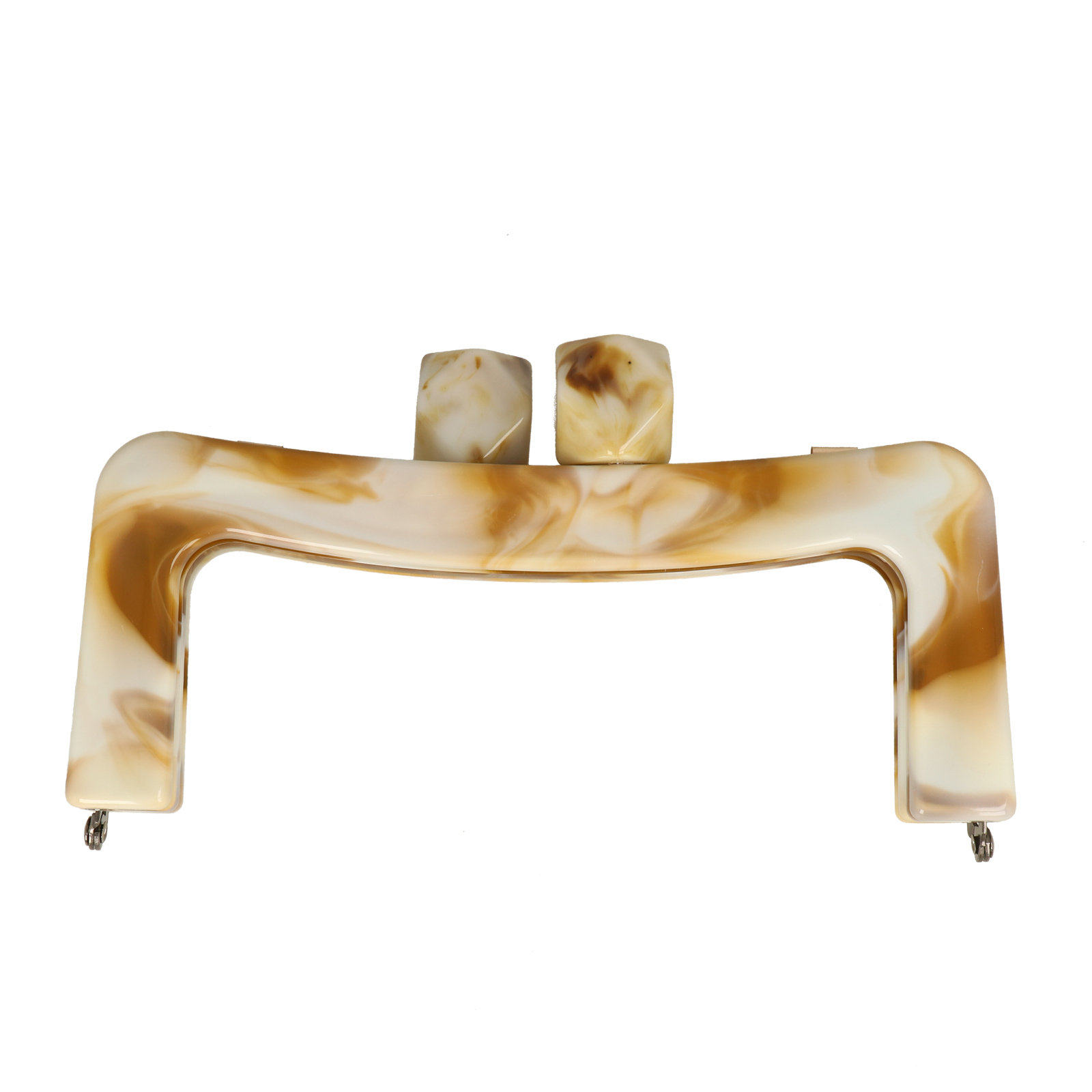 marbled cappuccino acrylic clic clac bag fastening 18x7cm | 1pc