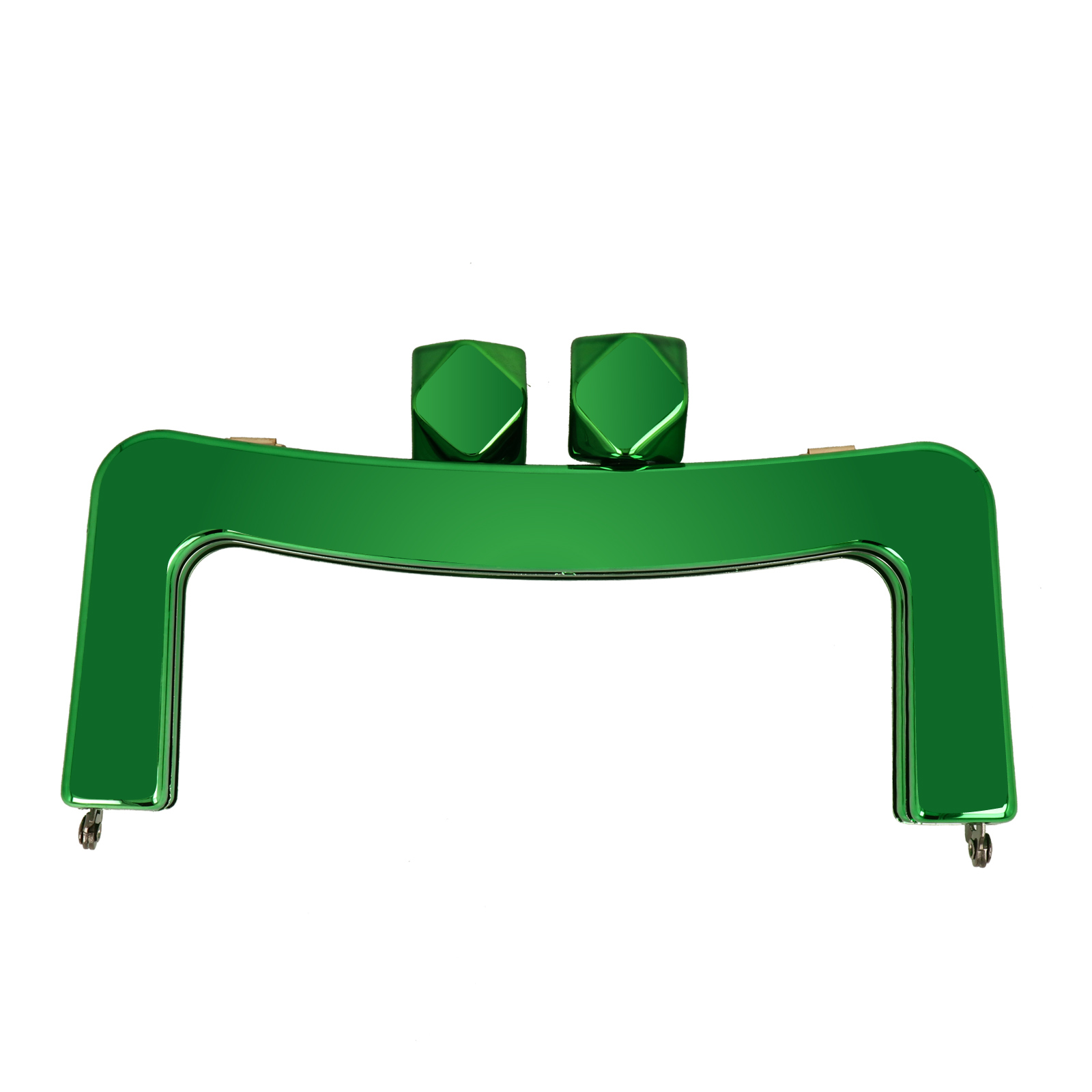 metallic green acrylic clic clac bag fastening 18x7cm | 1pc