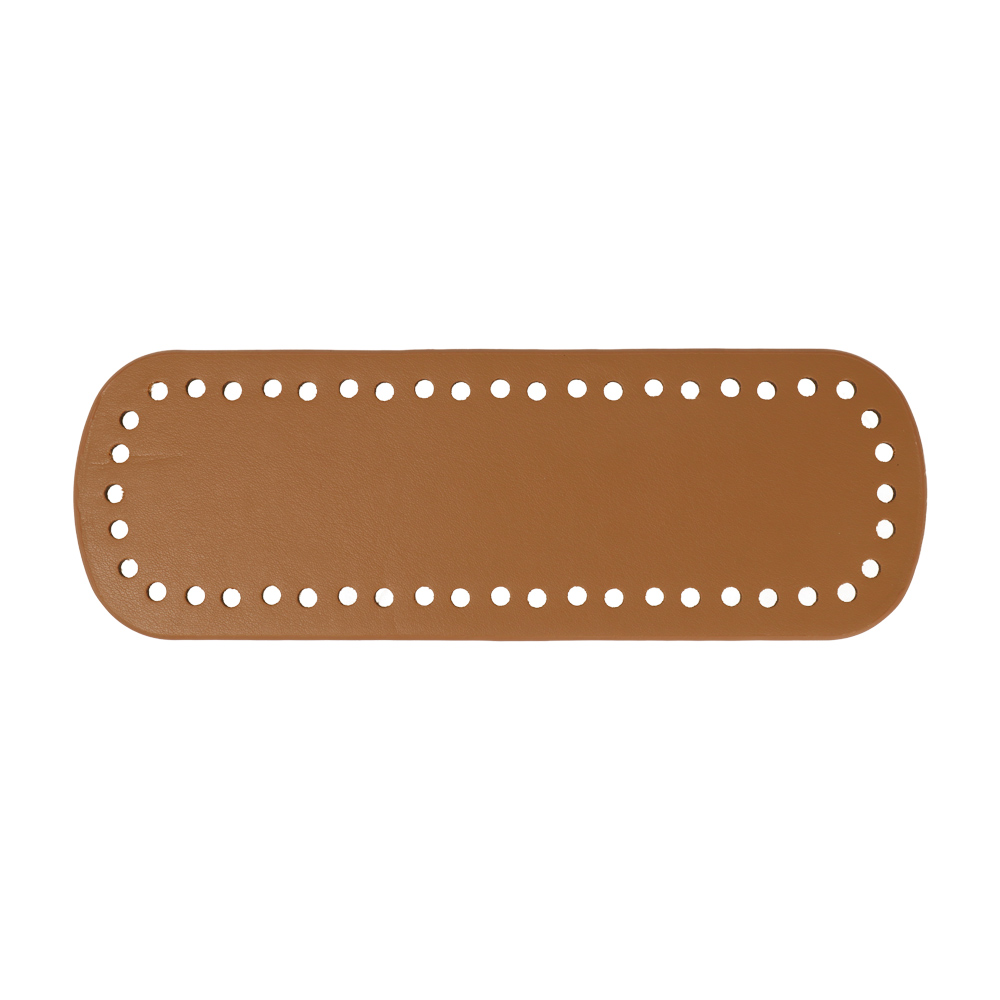 hazelnut pu leather bottom bag oval 24x8cm | 1pc