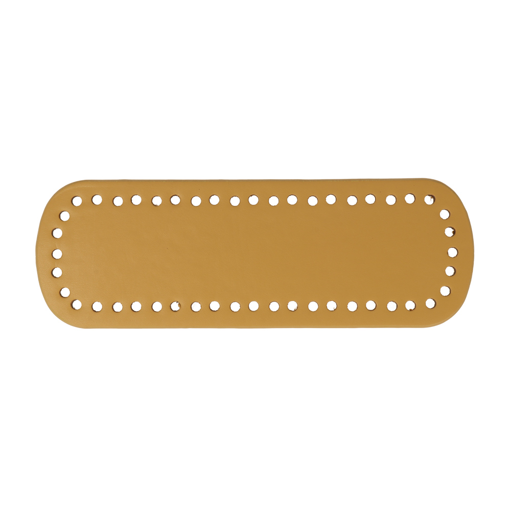 ocre pu leather bottom bag oval 24x8cm | 1pc