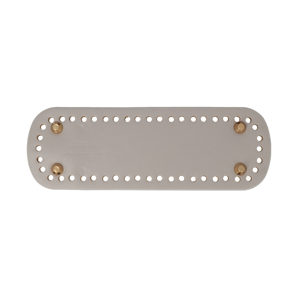 pu-leder taschenboden grau oval 24x8cm mit taschenboden-nägel gold | 1st
