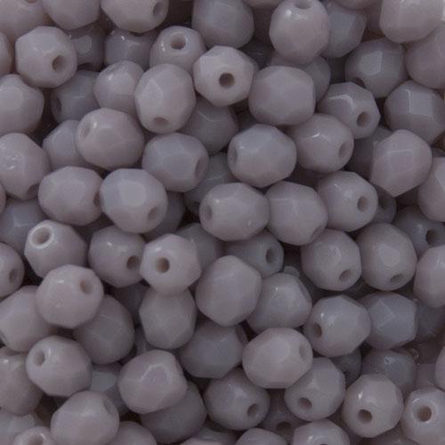 czech fire-polished round beads opaque lavender 4mm | 50pc