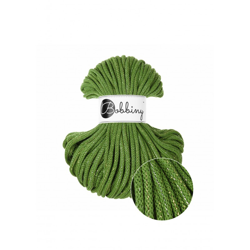 bobbiny premium braided cord - shiny moss green 5mm - 50mt | 1pc