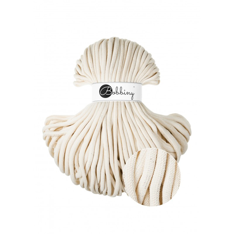 bobbiny jumbo braided cord - shiny natural 9mm - 100mt | 1st