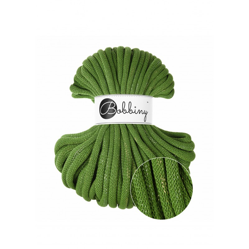 bobbiny jumbo braided cord - shiny moss green 9mm - 30mt | 1st