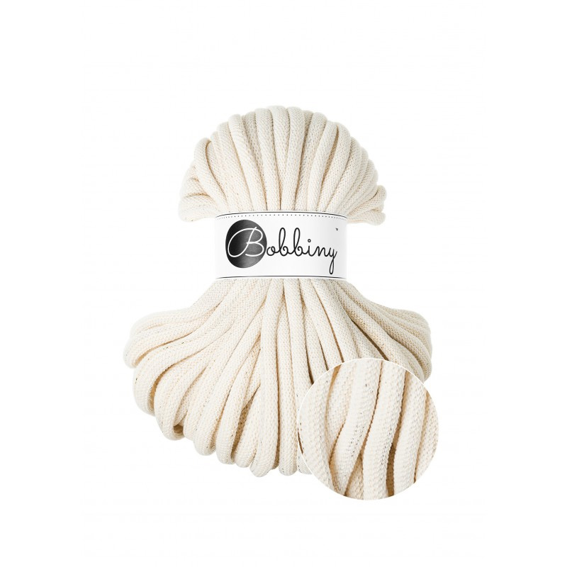 bobbiny jumbo braided cord - shiny natural 9mm - 30mt | 1pc