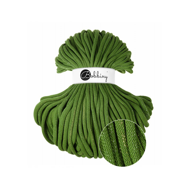 bobbiny jumbo braided cord - shiny moss green 9mm - 100mt | 1pc