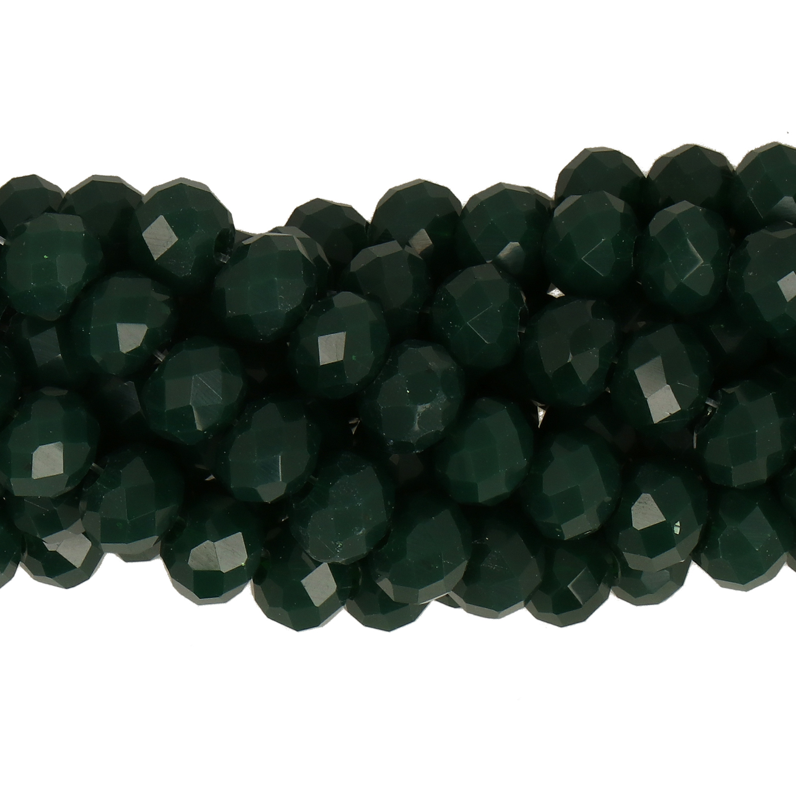 chinese glasperlen facettiertes rondelle opaque forest green 6x4mm | 1-strang