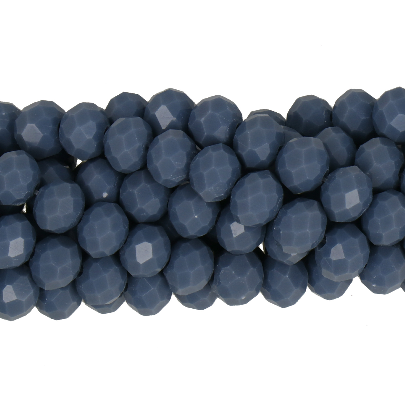 opaque mountain blue chinese crystal faceted roundelle 6x4mm | 1 strand