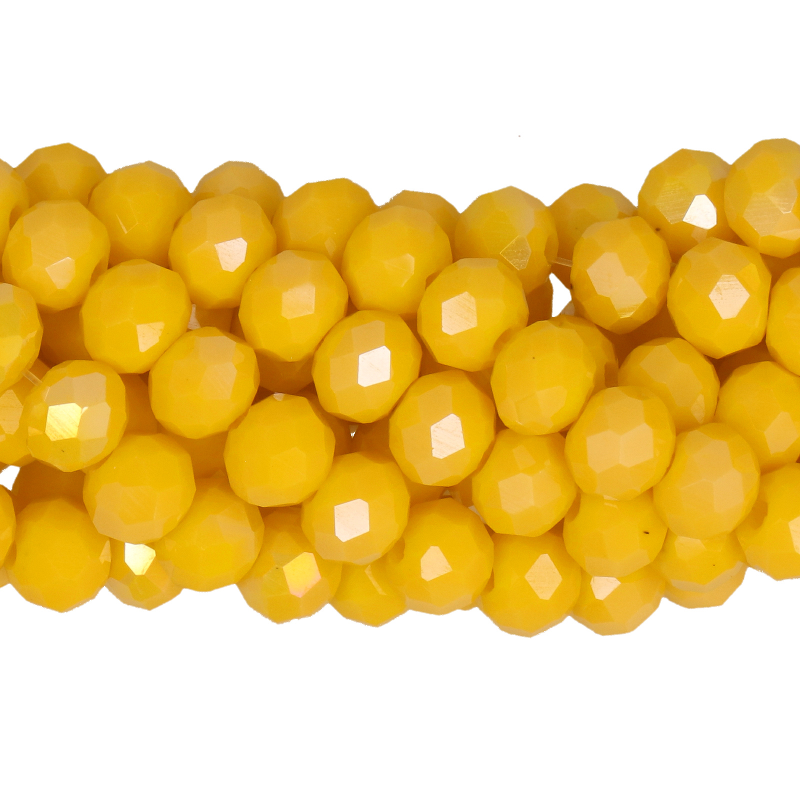 chinese glasperlen facettiertes rondelle opaque sunflower ab 6x4mm | 1-strang