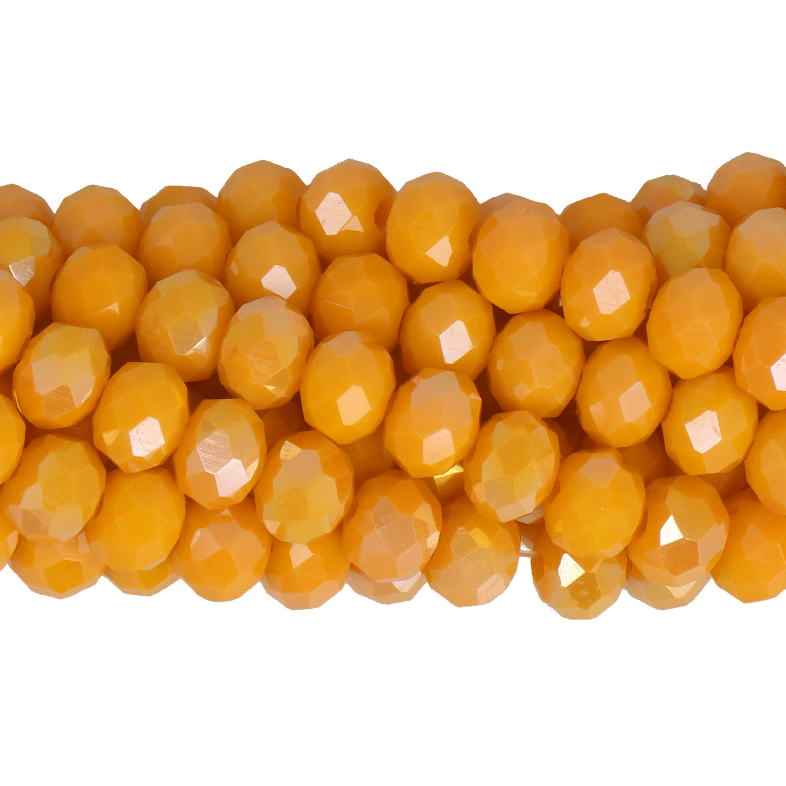 opaque tangerine ab chinese crystal faceted roundelle 6x4mm | 1 strand