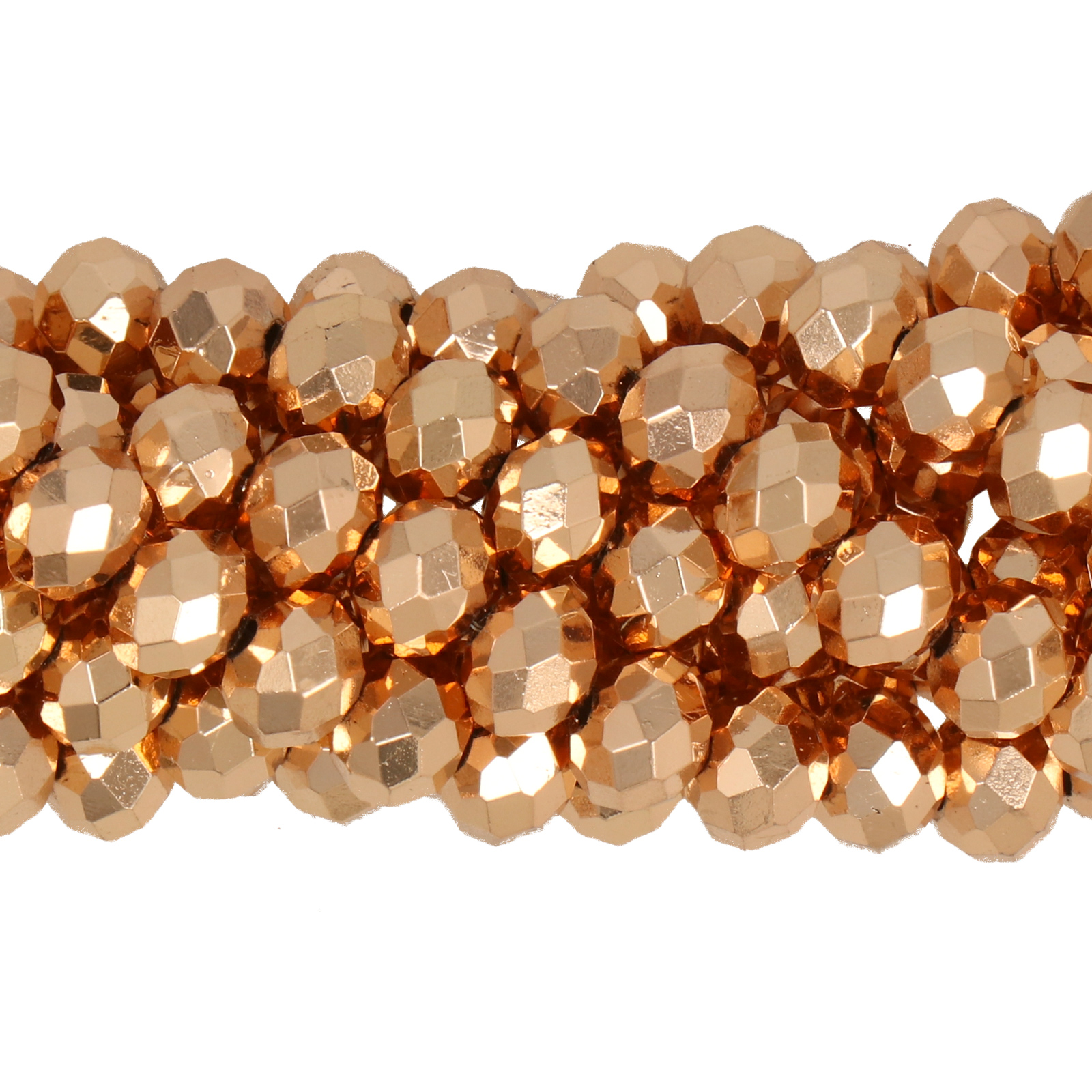 new metal gold real chinese crystal faceted roundelle 6x4mm | 1 strand