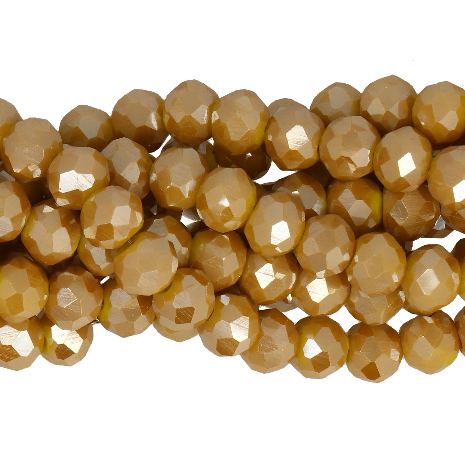 opaque dark beige luster chinese crystal faceted roundelle 6x4mm | 1 strand