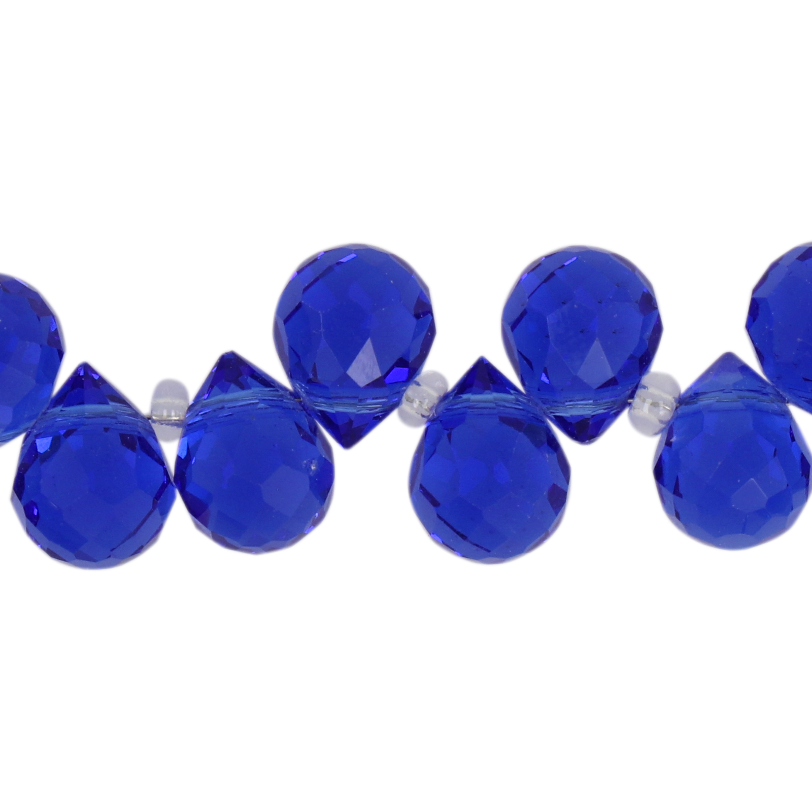 cobalt chinese crystal faceted briolette 10x8mm | 15pc