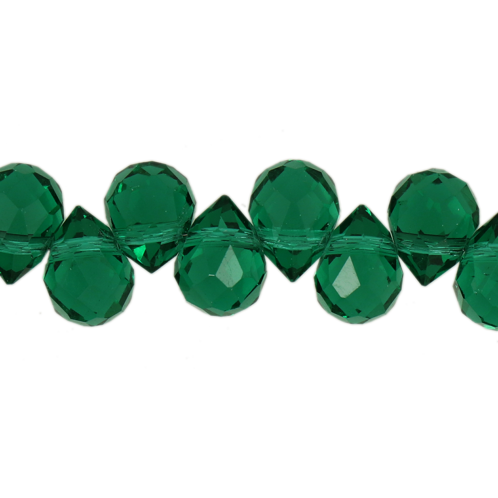emerald chinese crystal faceted briolette 10x8mm | 15pc