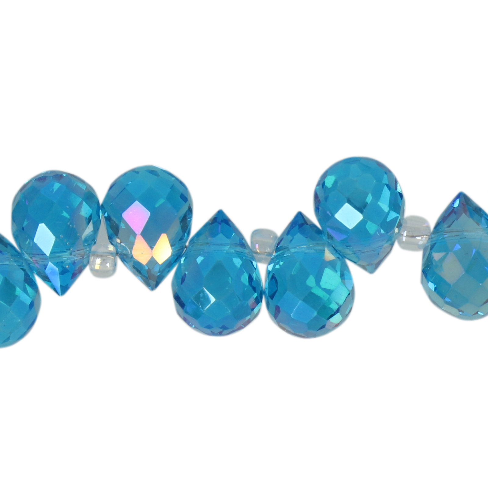 dark aquamarine ab chinese crystal faceted briolette 10x8mm | 15pc